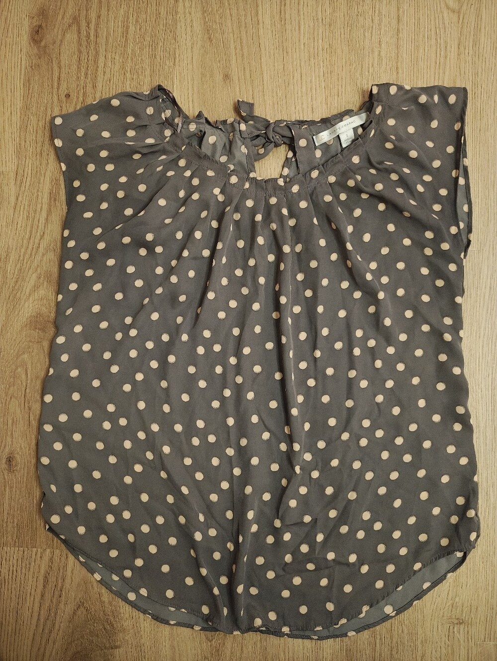 LC Lauren Conrad Gray Polka Dot Tie-Back Camisole
